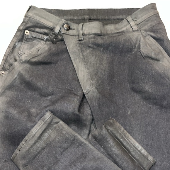 R13 Black Waxed X-Over Jeans - Picture 4 of 10